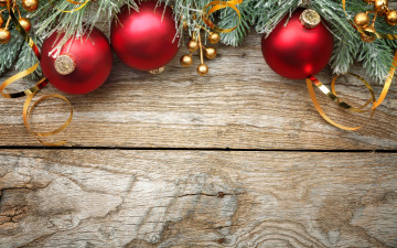 Картинка праздничные шары decoration christmas merry елка украшения новый год рождество wood ветки