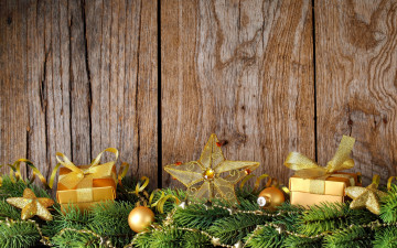 обоя праздничные, украшения, новый, год, рождество, подарок, ветки, звезда, елка, wood, decoration, christmas, merry