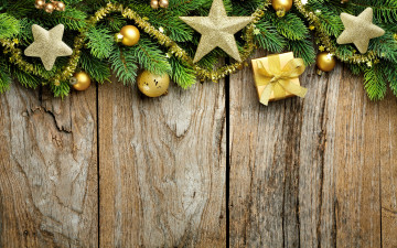 Картинка праздничные украшения звезды ветки шары елка decoration christmas merry новый год рождество wood