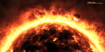 Картинка космос арт огонь планета звезда