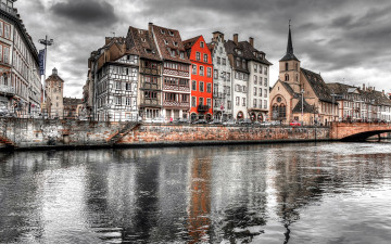 Картинка города страсбург+ франция река здания