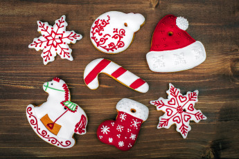Картинка праздничные угощения christmas выпечка cookies новый год печенье глазурь winter