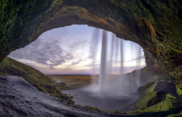 Картинка природа водопады вода водопад пещера поток