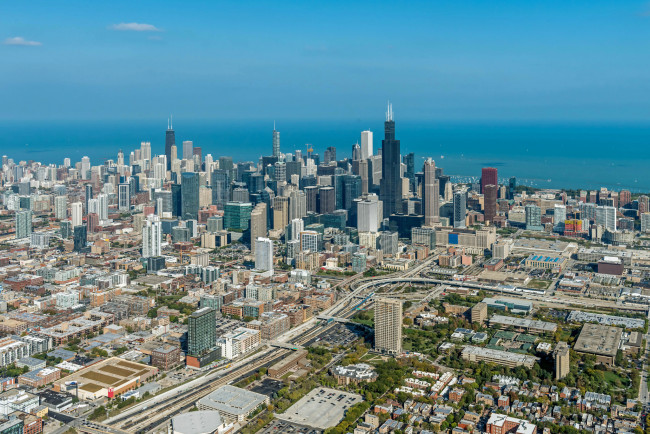 Обои картинки фото chicago, города, Чикаго , сша, небоскребы, панорама