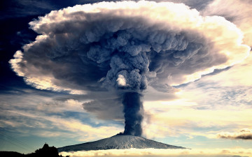 обоя природа, стихия, извержение, вулкана