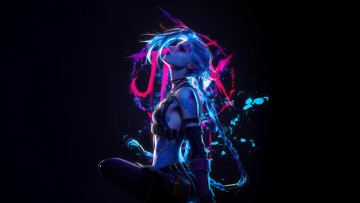 обоя jinx arcane, видео игры, league of legends, jinx, lol, league, of, legends, arcane, ai, art