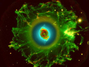 Картинка гало вокруг туманности кошачий глаз космос галактики