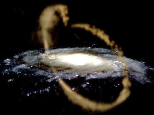 Обои картинки фото карликовая, галактика, стрельце, космос, галактики, туманности