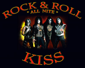 обоя kiss, r&r, all, nite, музыка