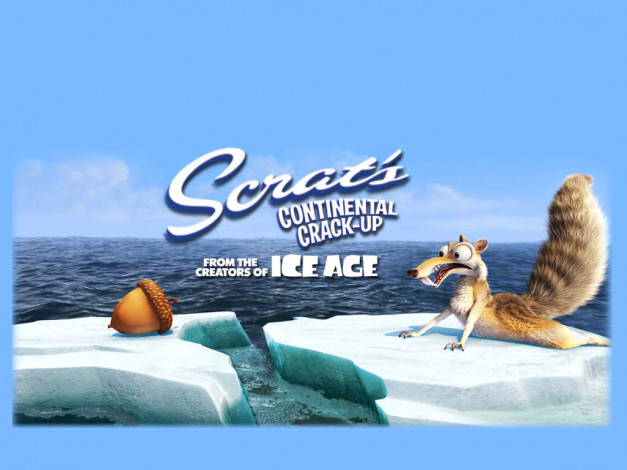 Обои картинки фото scrat`s, continental, crack, up, мультфильмы, ice, age, drift