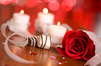 Картинка цветы розы свечи конфеты