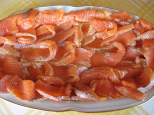Картинка еда рыбные+блюда +с+морепродуктами ломтики форель
