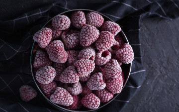 Картинка еда малина много замороженные ягоды