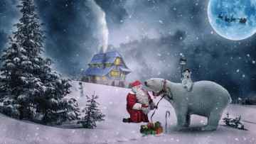 Картинка праздничные дед+мороз +санта+клаус дед мороз