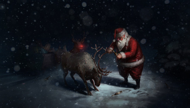 Обои картинки фото юмор и приколы, рождество, пиво, снежинки, фон, новый, год, праздник