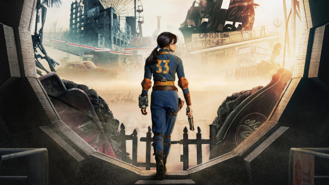 Обои картинки фото fallout , сериал 2024 – , кино фильмы, сериал, фантастика, боевик, драма, fallout, военный, amazon, prime, video