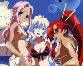 Картинка аниме tengen toppa gurren lagann yoko littner nia teppelin darry adai