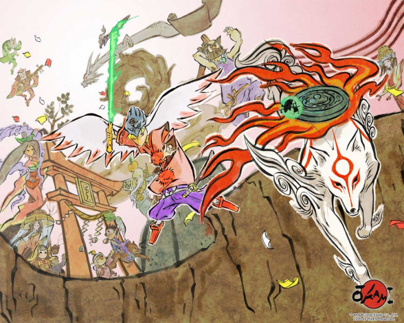 Обои картинки фото okami, видео, игры