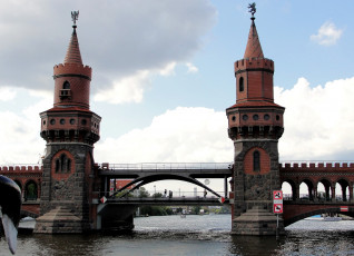 обоя города, берлин, германия, мост, вода, каменный