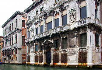 обоя города, венеция, италия, дом, балкон, вода, канал