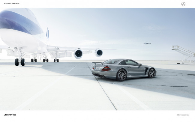 Обои картинки фото автомобили, mercedes-benz, мерседес, белый, самолёт, амг