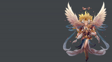 Картинка фэнтези ангелы крылья арт костюм фейка аниме игра девушка шмот