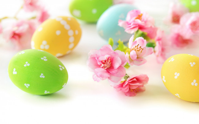 Обои картинки фото праздничные, пасха, цветы, яйца, delicate, eggs, flowers, easter