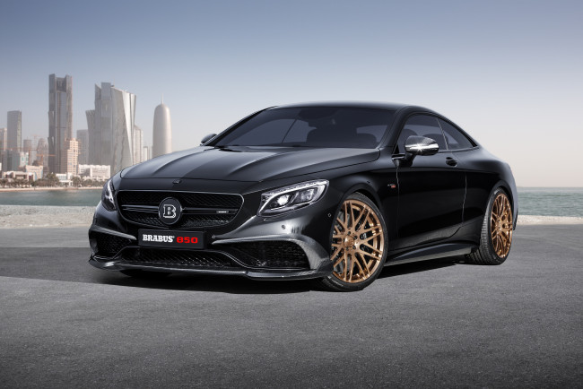 Обои картинки фото автомобили, brabus, темный, c217, 2015г, mercedes-benz, s, 63, amg, coupе