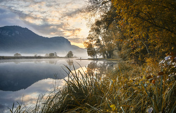 Картинка природа реки озера туман утро