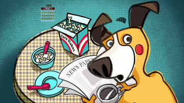 обоя календари, кино,  мультфильмы, 2018, взгляд, собака