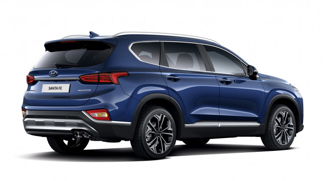 Обои картинки фото hyundai santa fe 2019, автомобили, hyundai, santa, fe, blue, 2019, crossover