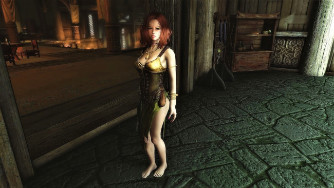 Обои картинки фото видео игры, the elder scrolls v,  skyrim, девушка, наряд