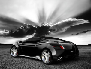 Картинка автомобили 3д черный пустыня тучи
