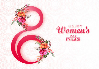 обоя праздничные, международный женский день - 8 марта, восьмерка, цветы, дата