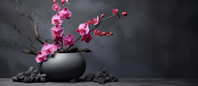 Обои картинки фото 3д графика, цветы , flowers, розовые, орхидеи, экзотика