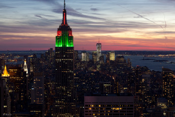 Картинка города нью йорк сша закат эмпайр  стейт билдинг