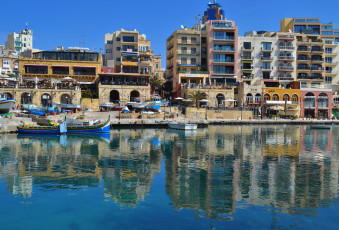 Картинка st julian`s malta города улицы площади набережные море набережная дома