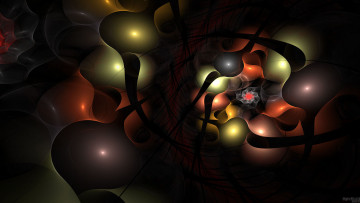 Картинка 3д графика fractal фракталы фон узор изгибы