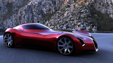 Картинка bugatti+aerolithe+concept+2025 автомобили bugatti supercar красный 2025 concept aerolithe car движение
