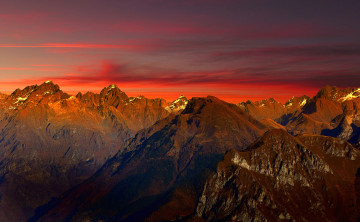 Картинка природа горы вершина зарево италия
