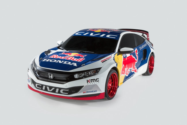 Обои картинки фото автомобили, honda, 2016г, rallycross, coupe, civic