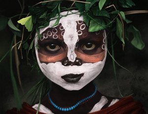 Картинка рисованное люди девушка туземка папуаска лицо портрет