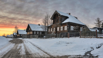 Картинка города -+здания +дома snow winter снег россия изба деревня