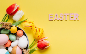 Картинка праздничные пасха весна eggs spring happy яйца крашеные