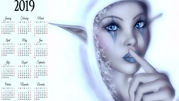 Картинка календари фэнтези девушка эльф лицо