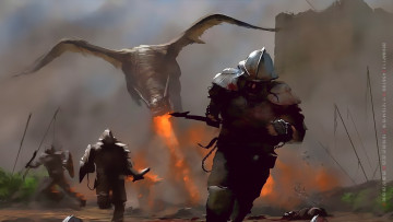 Картинка календари фэнтези дракон воин доспехи шлем
