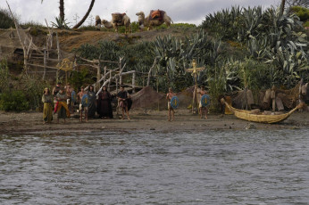 обоя кино фильмы, rome, люди, лодка, река, берег, верблюды