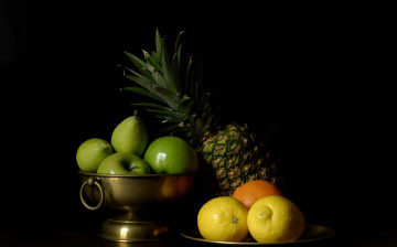 Картинка еда фрукты ягоды ананас лимон