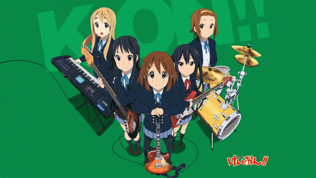 Обои картинки фото аниме, on, k-on