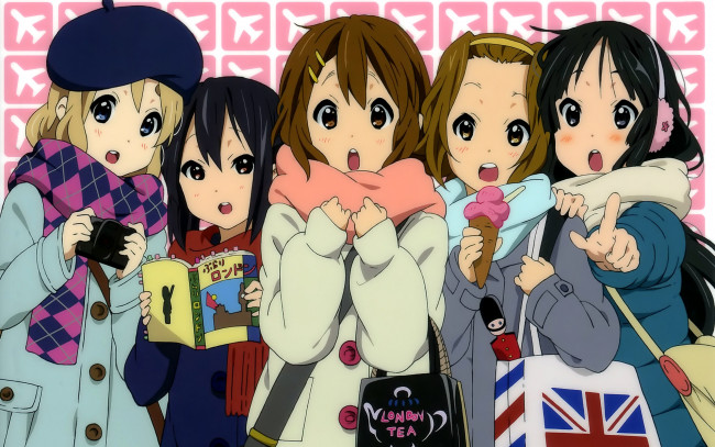 Обои картинки фото аниме, on, k-on